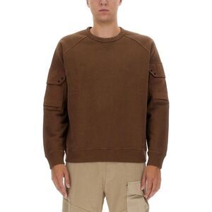 TEN C Utility Crewneck Sweatshirt Men BROWN Sweaters & Cardigans